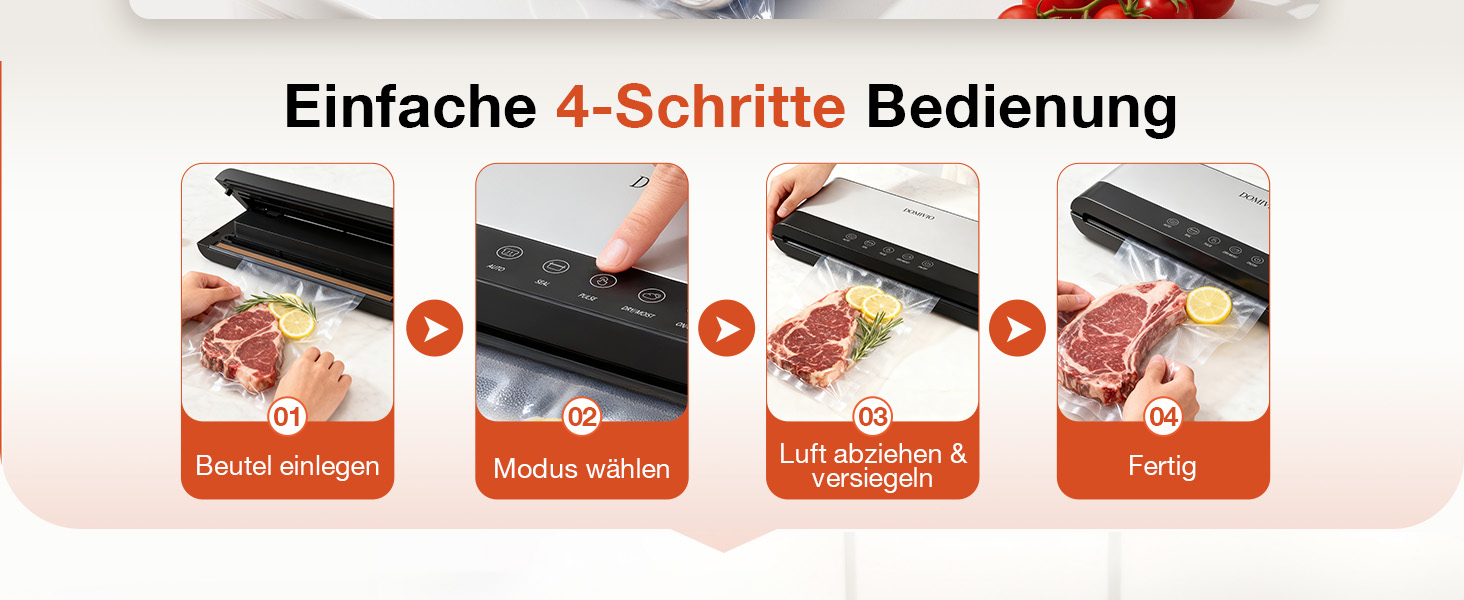 Вакууматор для продуктів з нержавіючої сталі SJ2085: потужність 85 кПа, режими «Сухий/Вологий», подвійна герметизація, LED-панель та зовнішній відсмоктувач, 20 пакетів у комплекті