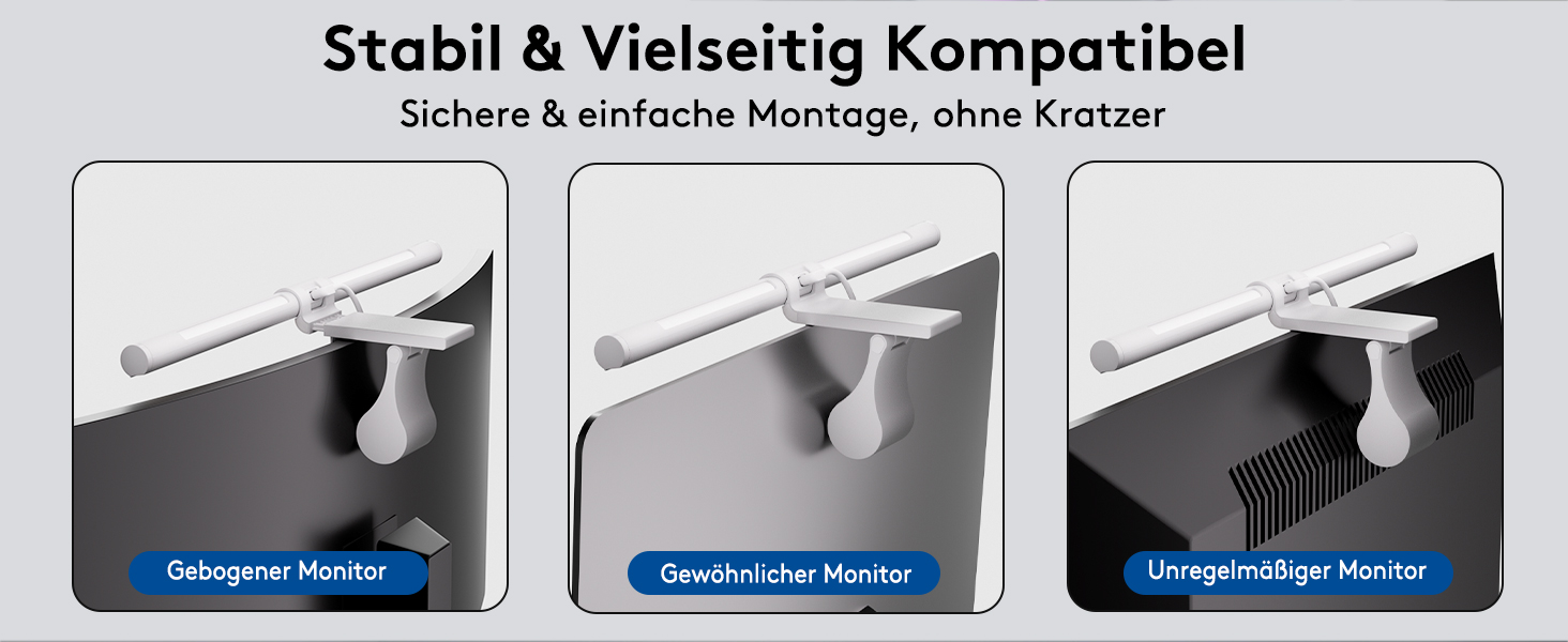 LED лампа для монітора Quntis 40см з підсвічуванням, регульована, захист очей, для офісу та дому