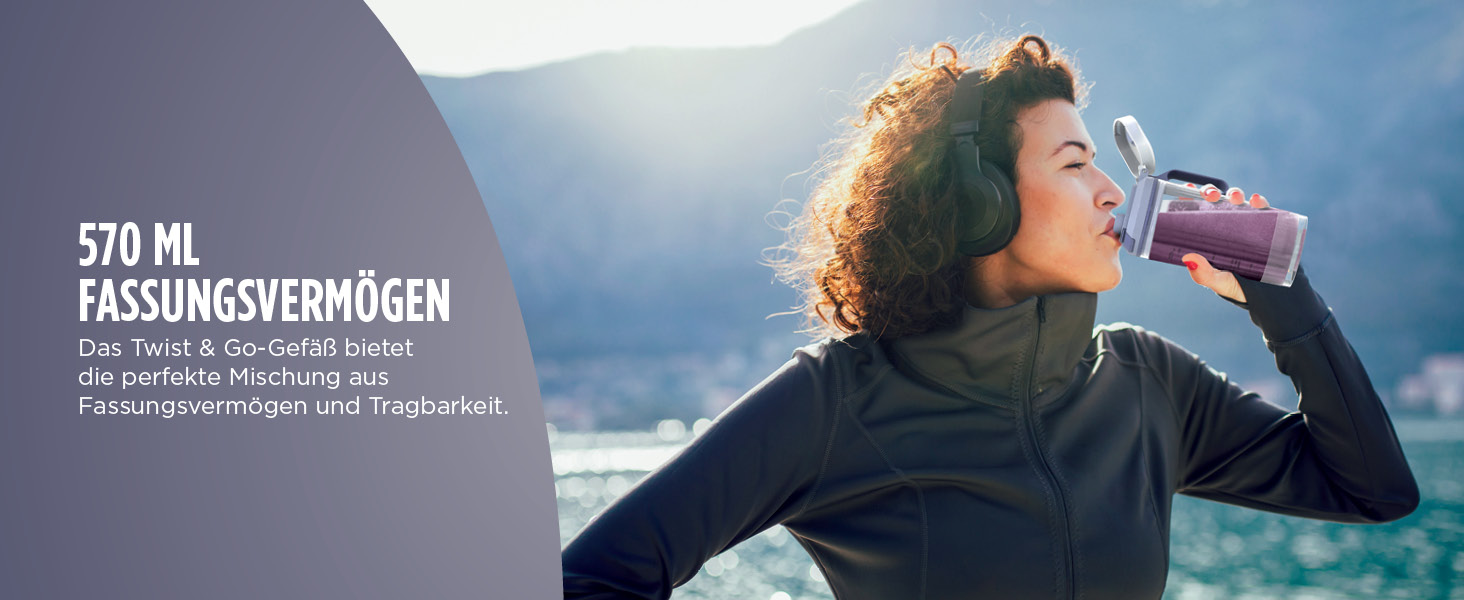 Портативний блендер Ninja Blast Max: 570 мл, акумулятор, чаша та кришка, 3 функції, для смузі та протеїнових коктейлів BC251EULD