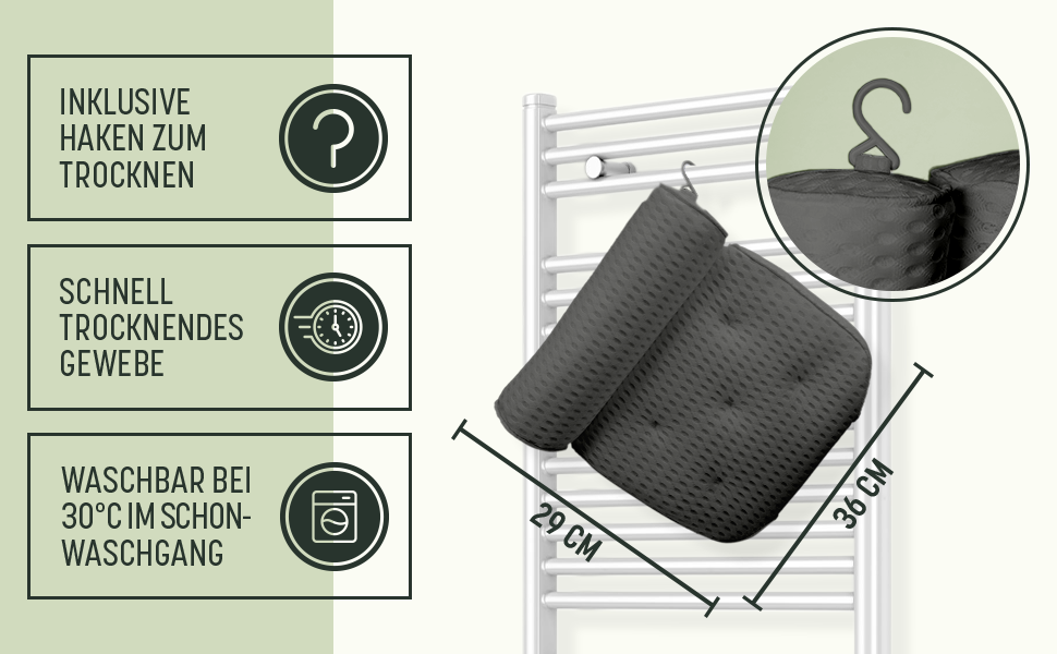 Підголовник для ванни SilverRack MEDIUM-WEICH (темно-сірий) з 3D-системою підтримки та сіткою 4D - комфортне аксесуар для ванни