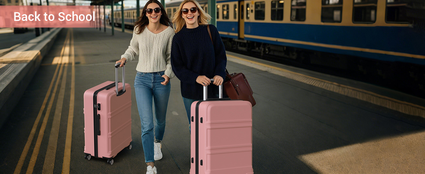 KONO Чемодан-Тролей Рожеве Золото (55 см)