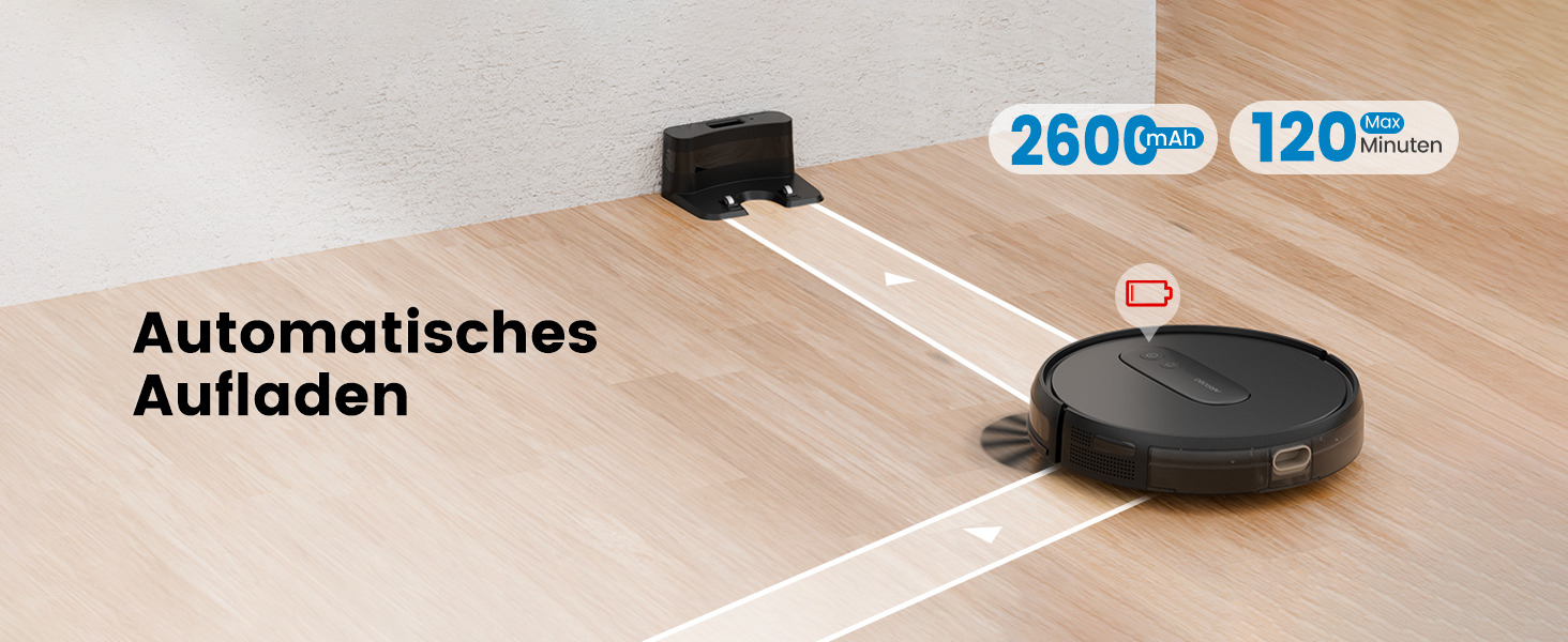 Робот-пилосос AIRROBO P25: потужність 2800Pa, для тварин, керування через додаток, 120 хвилин роботи, з пультом, чорний