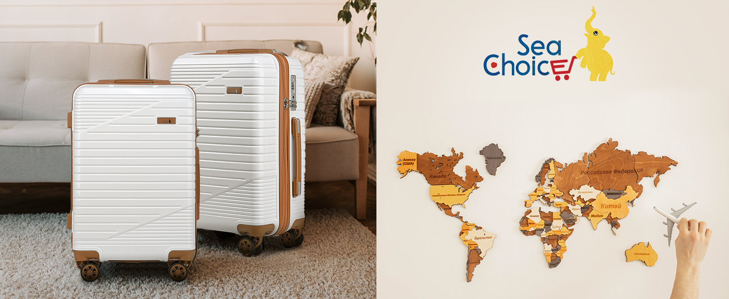 Набір валіз Sea Choice 4 в 1: S/M/L/XL, з жорстким корпусом, розширюваний, з TSA-замком, YKK блискавкою, темно-синій