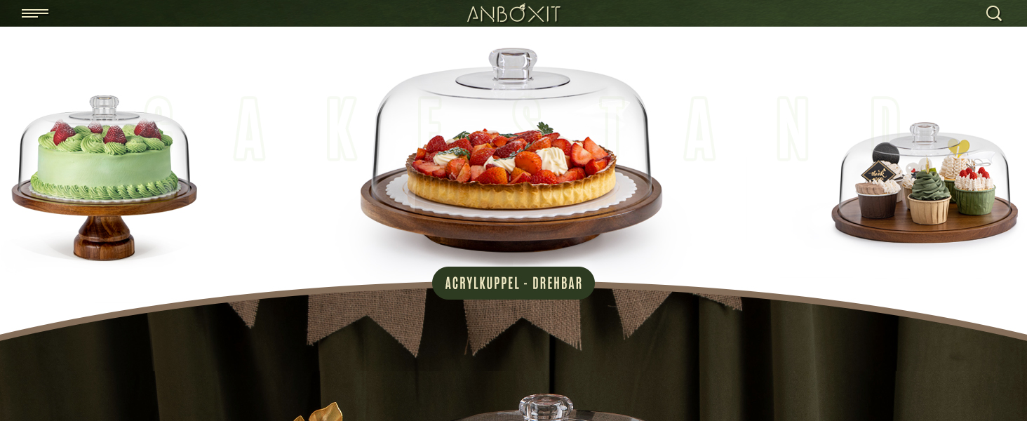 Тортниця з підставкою, дерев'яна та акрилова, з кришкою - для тортів та випічки