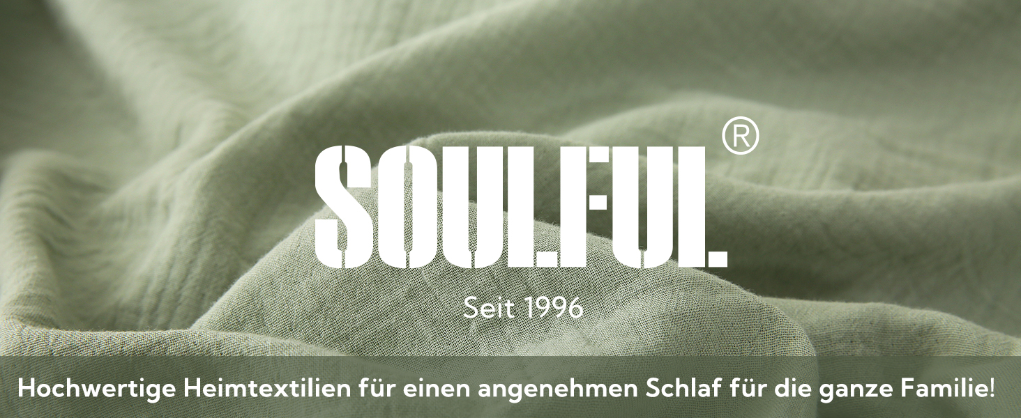 SOULFUL Комплект постільної білизни з мусліну 200x200, бавовна, 3 шт. (1x простирадло 200x200, 2x наволочки 80x80), Органічна білизна, колір лакричник, з блискавкою