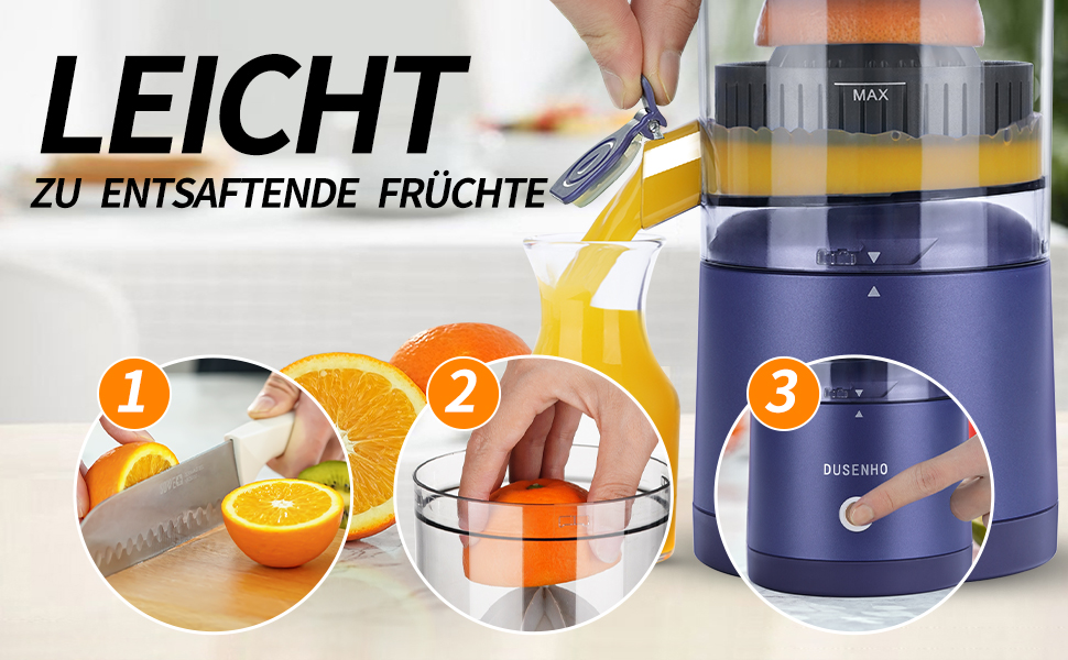 Електрична прес для цитрусових: соковитискач для апельсинів, лимонів та інших цитрусових (фіолетовий)