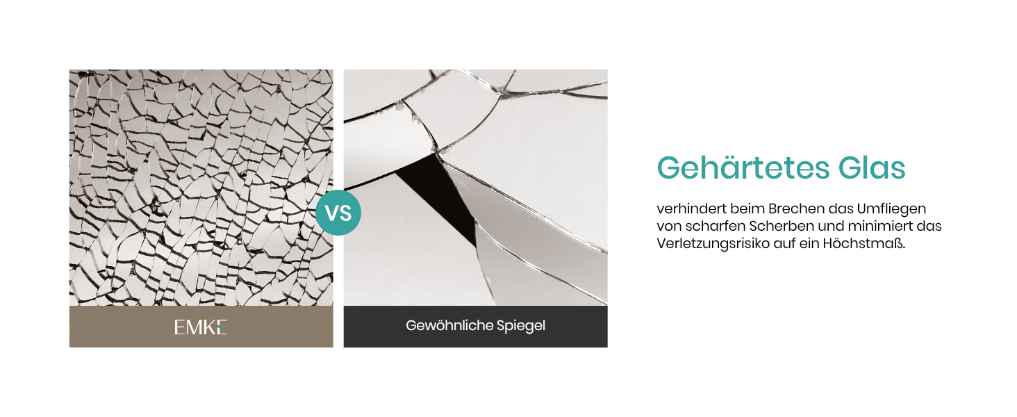 Дзеркало для ванної кімнати EMKE з підсвічуванням 120x60 см, тепле біле світло 3000K, вимикач, матове обрамлення