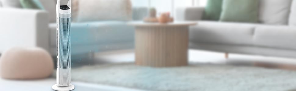 Вентилятор підлоговий Cecotec EnergySilence 790 Skyline 50W 76см з таймером, білий