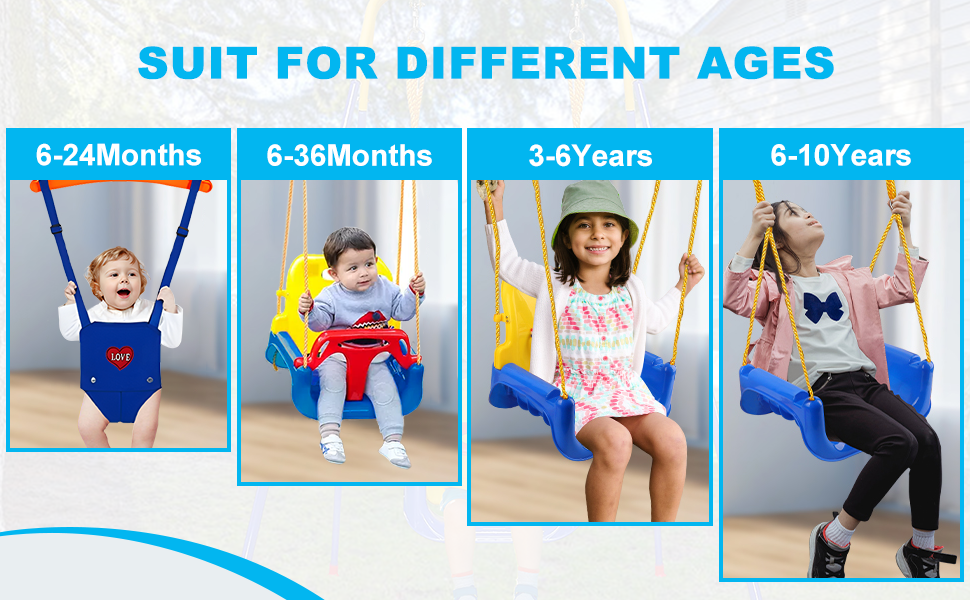 Дитяча гойдалка-шезлонґ 3-в-1 для дому та вулиці з металевим каркасом, рожева. Підходить для дітей від 6 місяців до 10 років