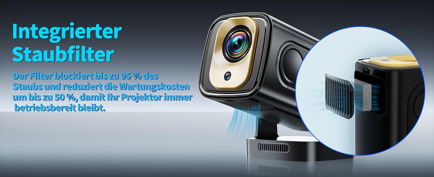 Портативний проєктор Mini Beamer 4K Full HD 1080P з WiFi 6, Bluetooth 5.2 та автоматичною корекцією трапецеїдальних спотворень. Підтримка HDMI, TV Stick, Memory Stick, Laptop. Білий (NT10-Black)