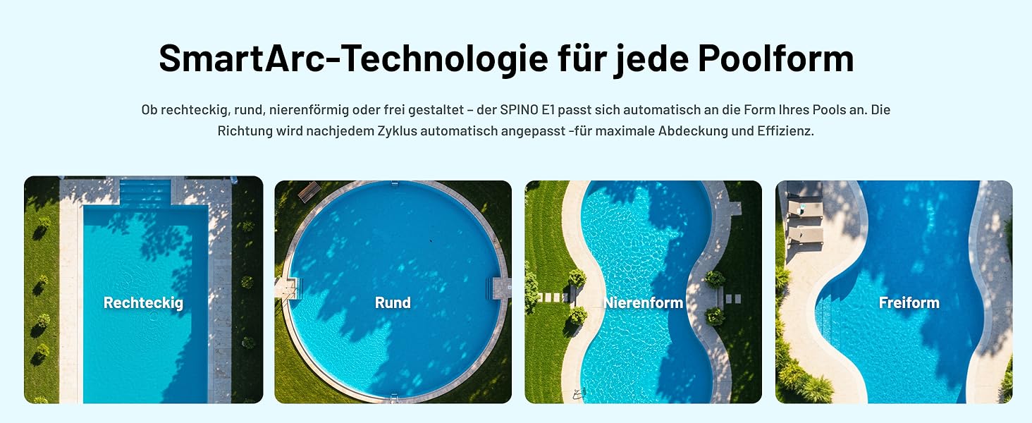 Робот-пилосос для басейну Spino E1 акумуляторний, для стін та дна, 210 хв бездротової роботи, продуктивність 21950 л/год, 5 режимів очищення, автоматична парковка, біло-жовтий