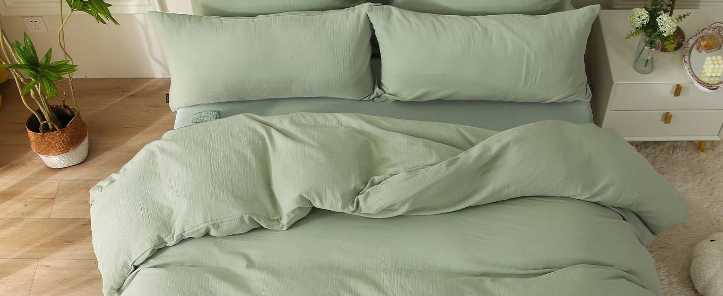 SOULFUL Комплект постільної білизни з мусліну 200x200, бавовна, 3 шт. (1x простирадло 200x200, 2x наволочки 80x80), Органічна білизна, колір лакричник, з блискавкою