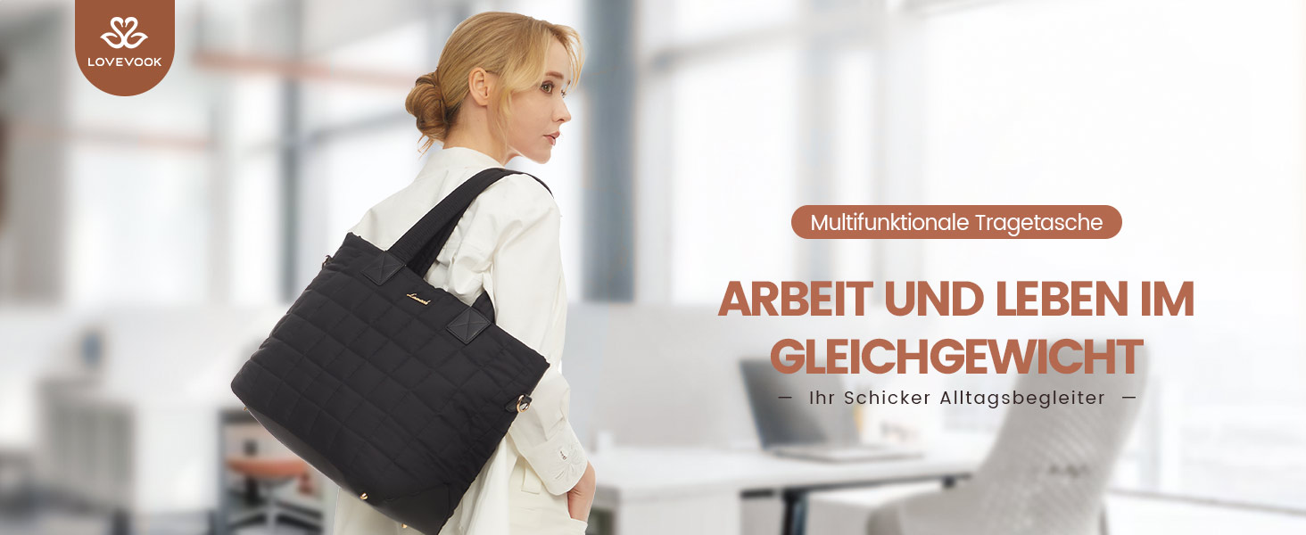 Сумка для ноутбука LOVEVOOK 15.6 дюймів для жінок: робоча, шкільна, для офісу, чорна