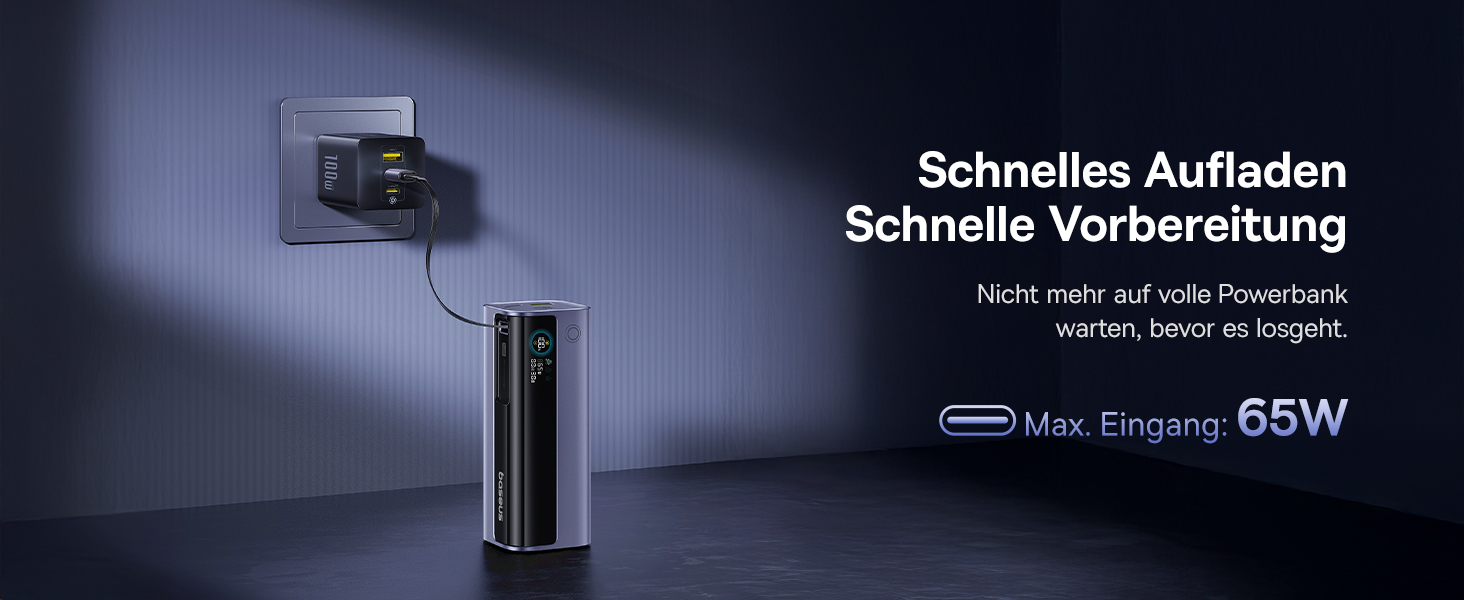 Powerbank Baseus EnerGeek для ноутбука: 100W, 10000mAh, 2x USB-C PD 3.0, Digital Display, сумісний з MacBook, Dell, HP, SteamDeck, iPhone, Samsung