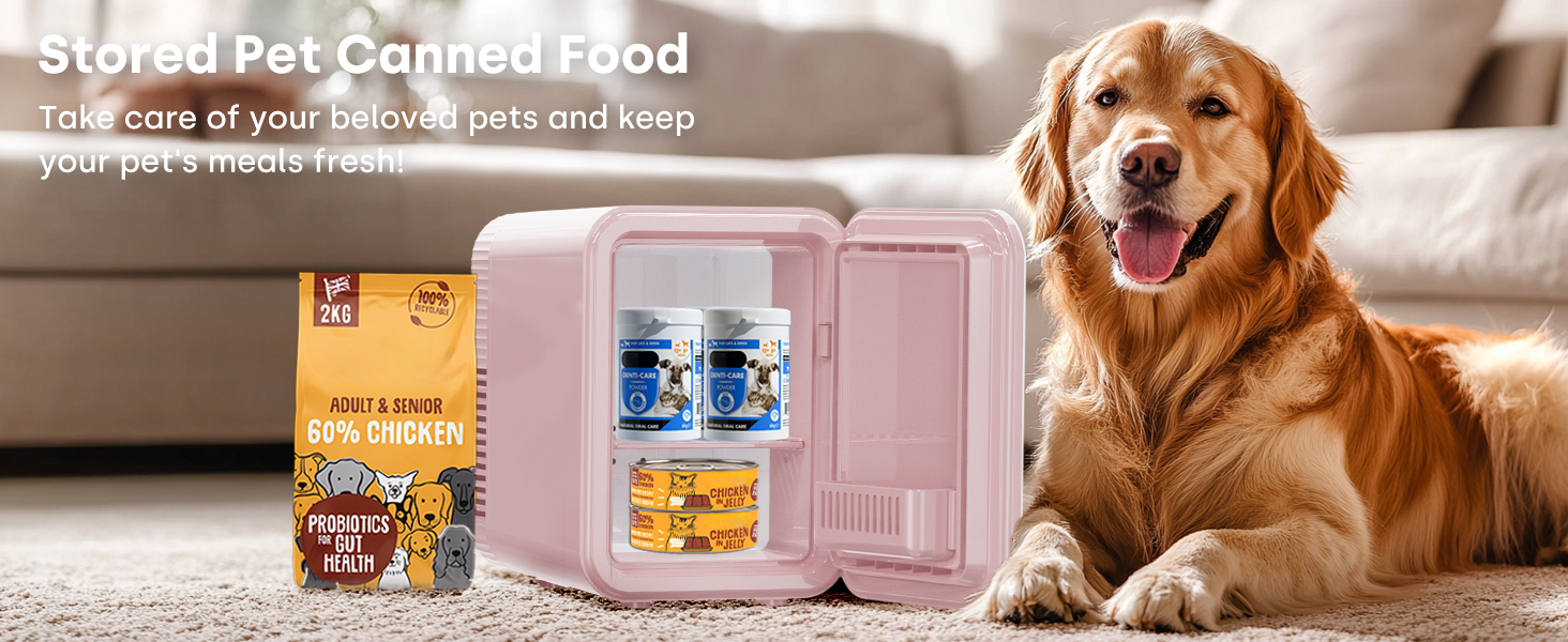 Mini холодильник Enventor 10L: для кімнати, авто, офісу. Кулер/підігрів, 12V/220V, тихий, рожевий