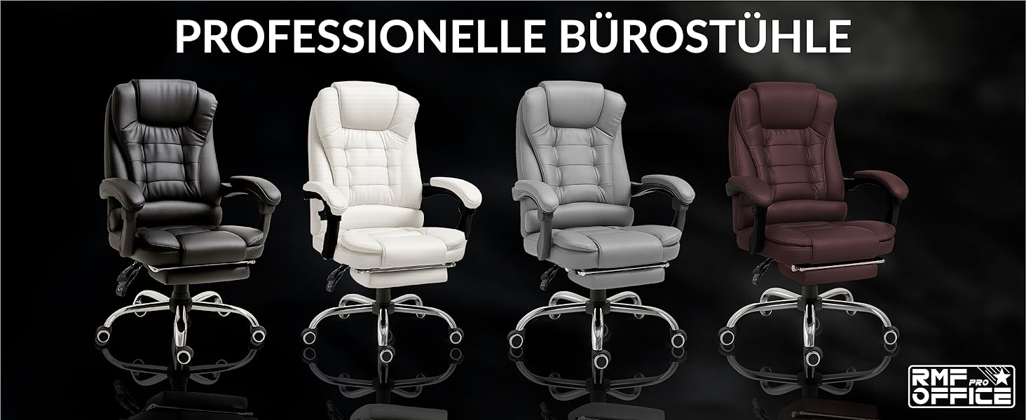 Ергономічне крісло для офісу RMF, регульоване, зручне та розслаблююче – крісло для робочого столу з підніжкою, обертове, регульоване по висоті, коричневе