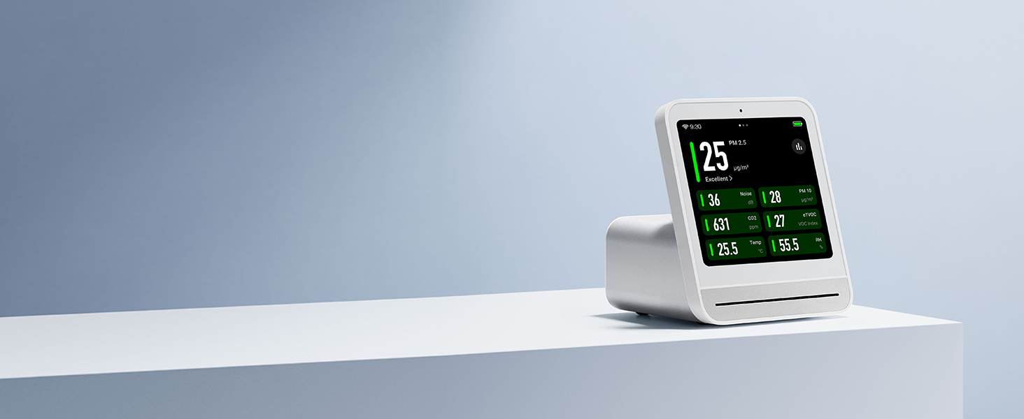 Монітор якості повітря Qingping Gen 2: PM2.5, CO2, PM10, температура, вологість, шум. Оновлений моніторинг та будильник