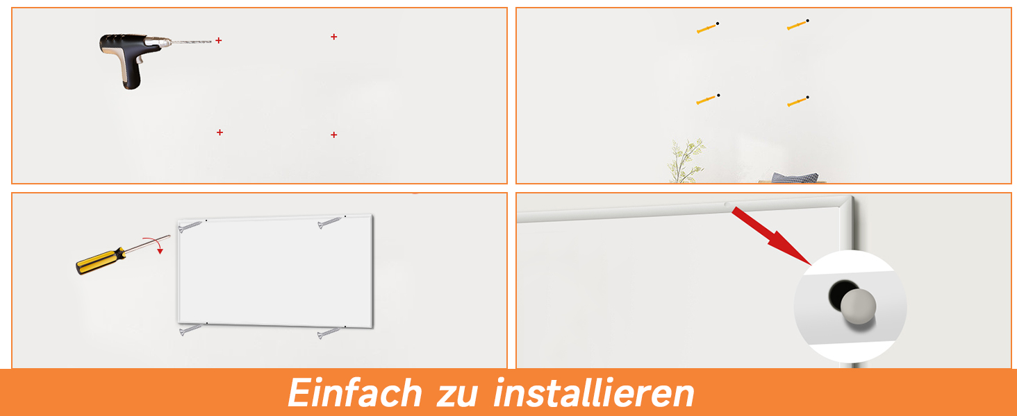 Інфрачервова настінна панель Mursche 450W з термостатом та Wi-Fi, електрична, енергозберігаюча, з пультом дистанційного керування та можливістю встановлення на стіну