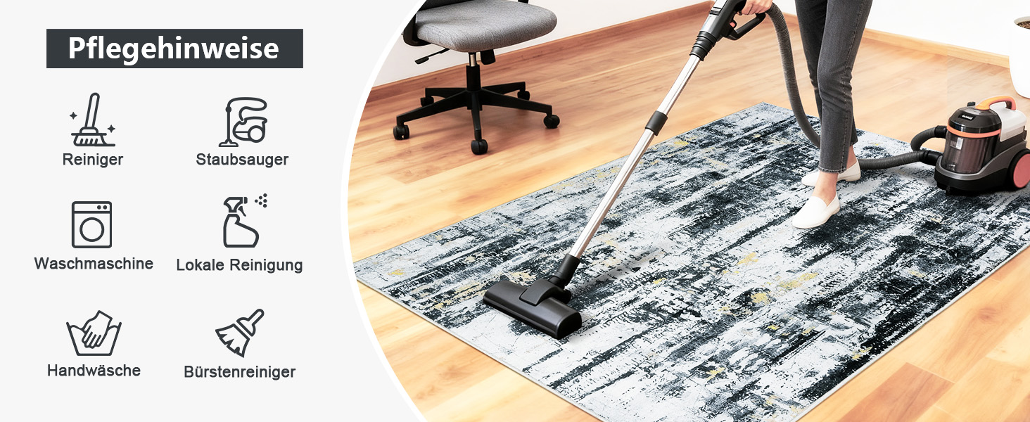 Килимок для підлоги під стілець для твердої підлоги Бохо, килимок для столу, антиковзний килим для офісного стільця (120x150 см, Чорне Золото)