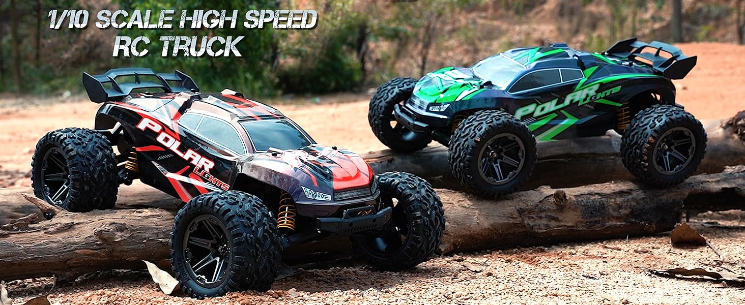 Радіокерований позашляховий електро-трак 1/10, 18 дюймів, 45+ км/год, 2 акумулятори 2600 mAh, для дорослих та дітей