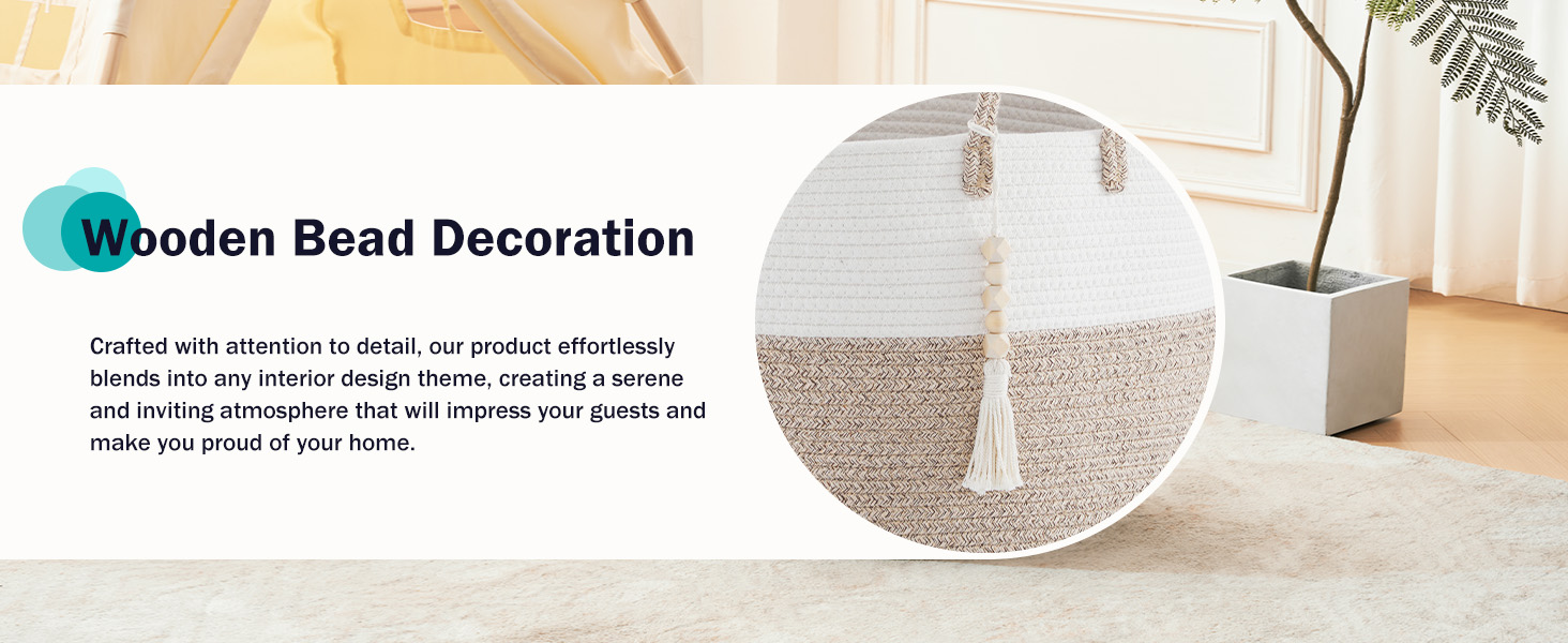 YOUDENOVA Плетіний кошик для білизни великий 65л, кошик для зберігання, кошик для ковдр, іграшок, для вітальні, дитячої кімнати, коричневий 50x33 см