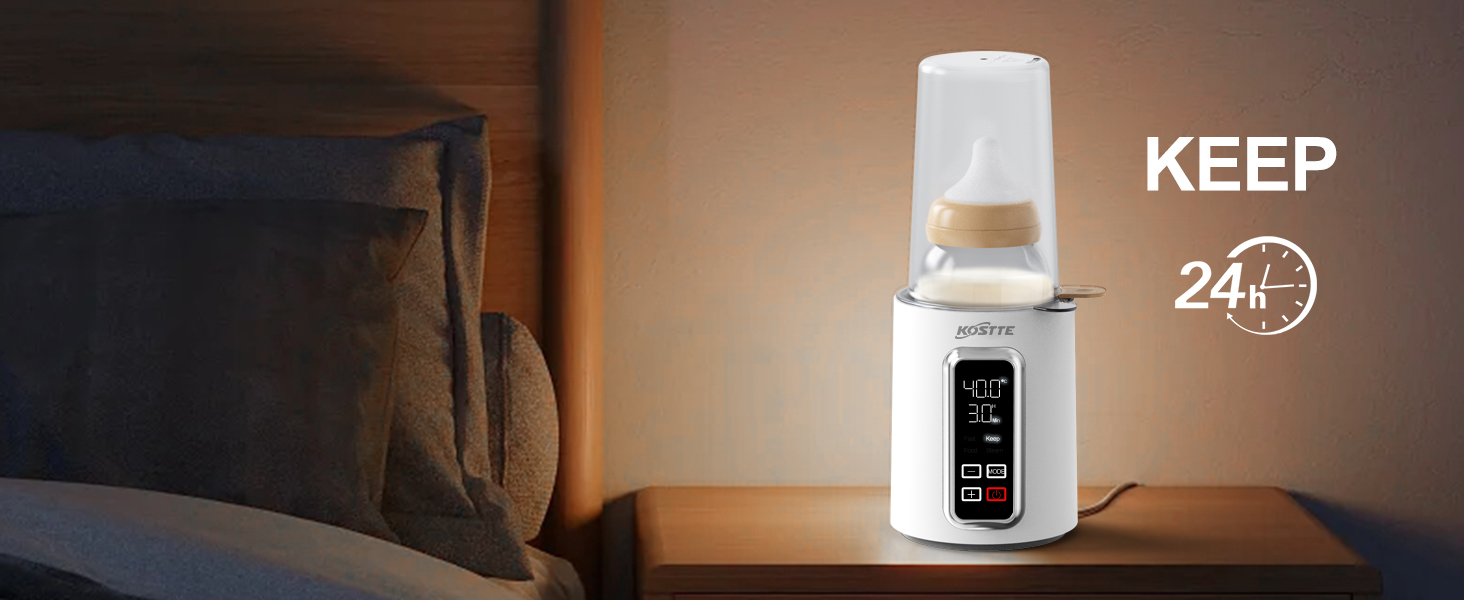 Підігрівач для пляшечок KOSTTE - універсальний, для грудного молока та суміші (білий + чорний)