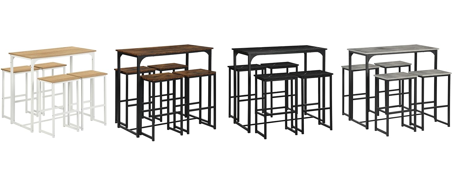 Набір кухонних меблів: стіл та 4 табурети з дуба для кухні та бару