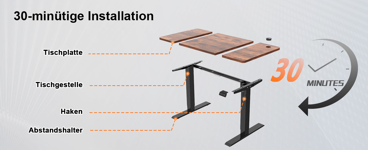 Стол для роботи JUMMICO з регулюванням висоти, електричний, з функцією пам'яті, 140 x 60 см, коричневий