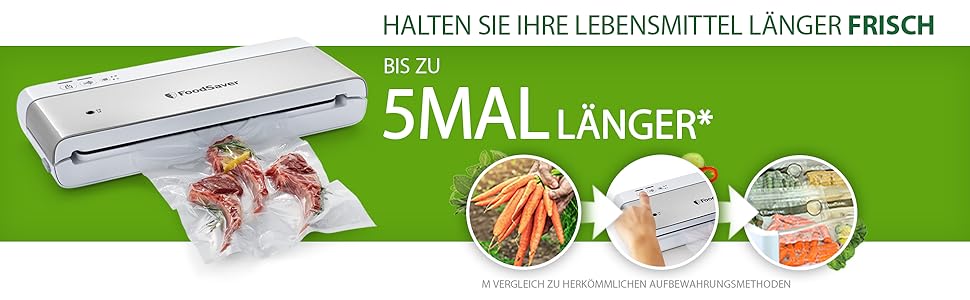 Компактний вакууматор FoodSaver VS0100X з ручним пристроєм для вакуумування, сріблястий (1 рулон та 4 пакети в комплекті)