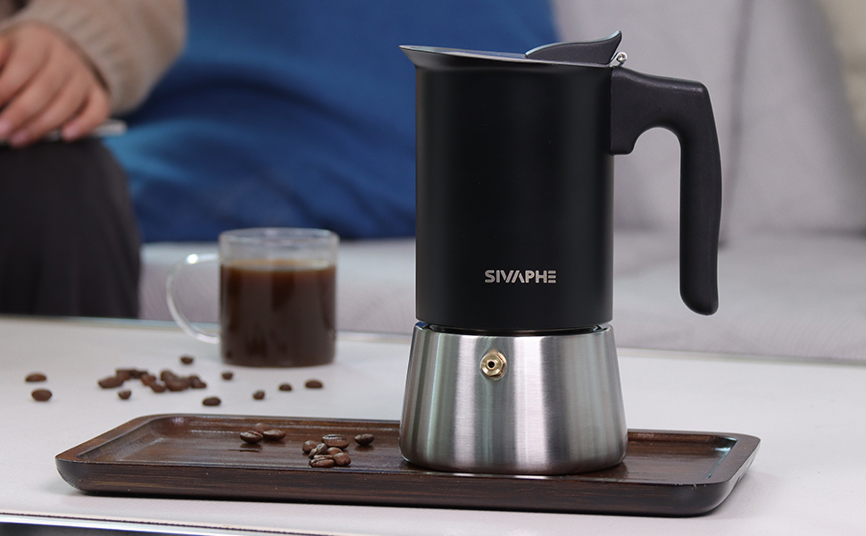 Espressokocher Sivaphe Induktion, 450 мл, нержавіюча сталь, для 9 порцій, без алюмінію