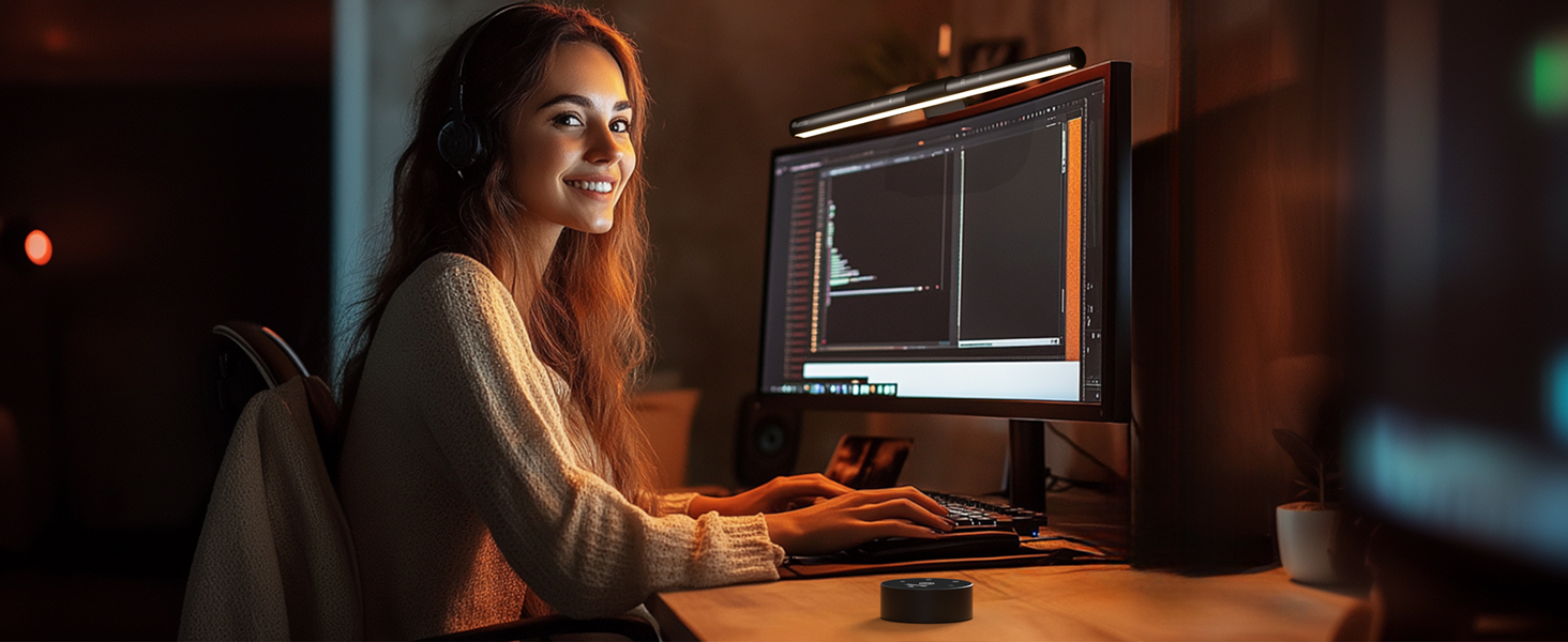 LED лампа для монітора Quntis з дистанційним керуванням та сенсорним управлінням, 40 см, захист від синього світла, USB, автоматичне регулювання яскравості, для ПК, офісу