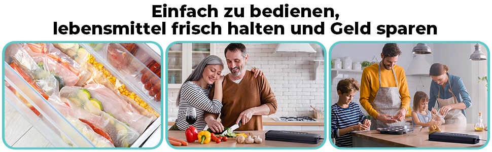 Вакууматор 5 в 1 для продуктів, вакуумний пакувальник з 10 пакетами та шлангом, пристрій для запаювання пакетів (шов 30 см)