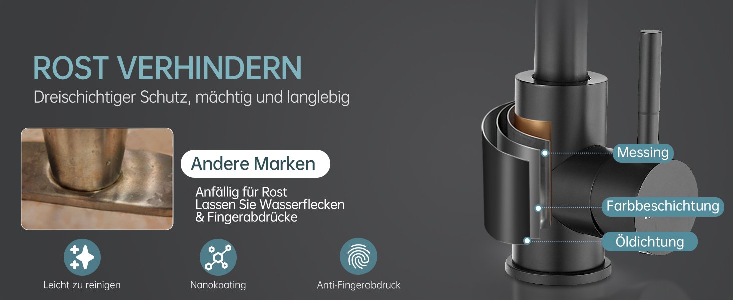 Змішувач для ванної кімнати Fransiton Bad Hoch, водозберігаючий, чорний матовий