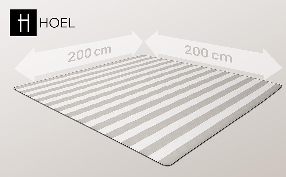 Водонепроникна плед-ковдра для пікніка та пляжу HOEL XXL 200x200 см, ізольований підстилка для кемпінгу, колір слонова кістка (Ivory)