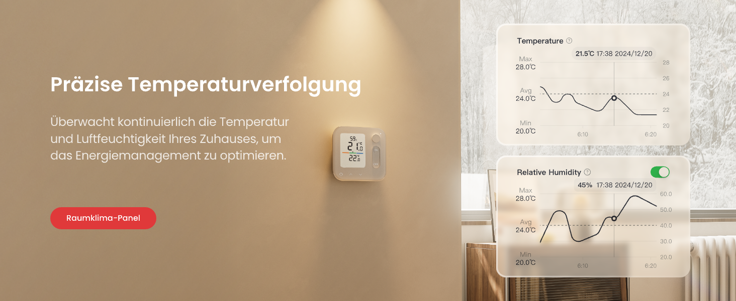Розумний термостат для радіатора SwitchBot Matter Combo, Bluetooth керування через додаток, розклад, енергозбереження, сумісність з Alexa, Apple Home та Home Assistant