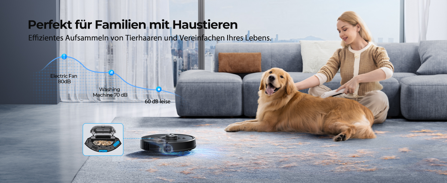 Робот-пилосос Laresar Clean 3-в-1 з функцією миття, 5000Pa, лазерна навігація, 180 хв, для тварин, килимів, твердих підлог, керування через додаток, 15 зон заборони (чорний)