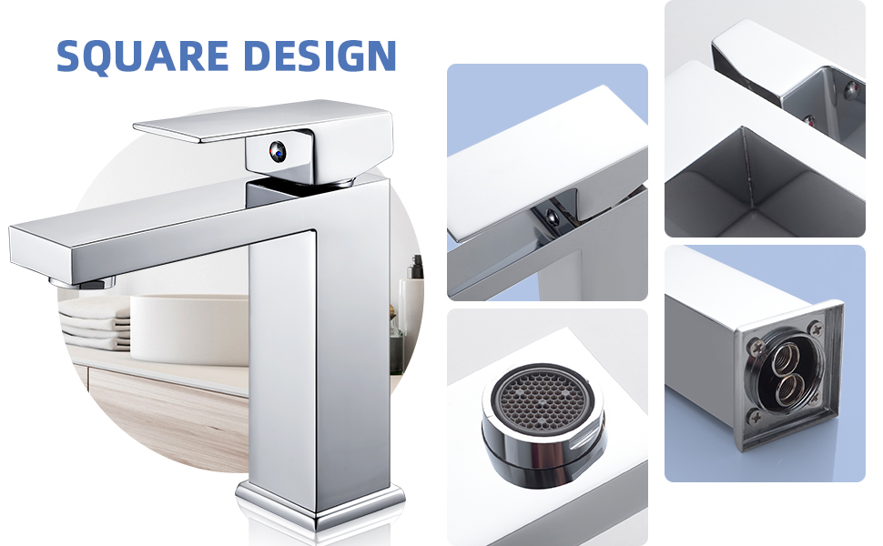 Змішувач для ванної кімнати на мийку, хромований, з висотою 164 мм, однорідний, з гарячою та холодною водою, G3/8