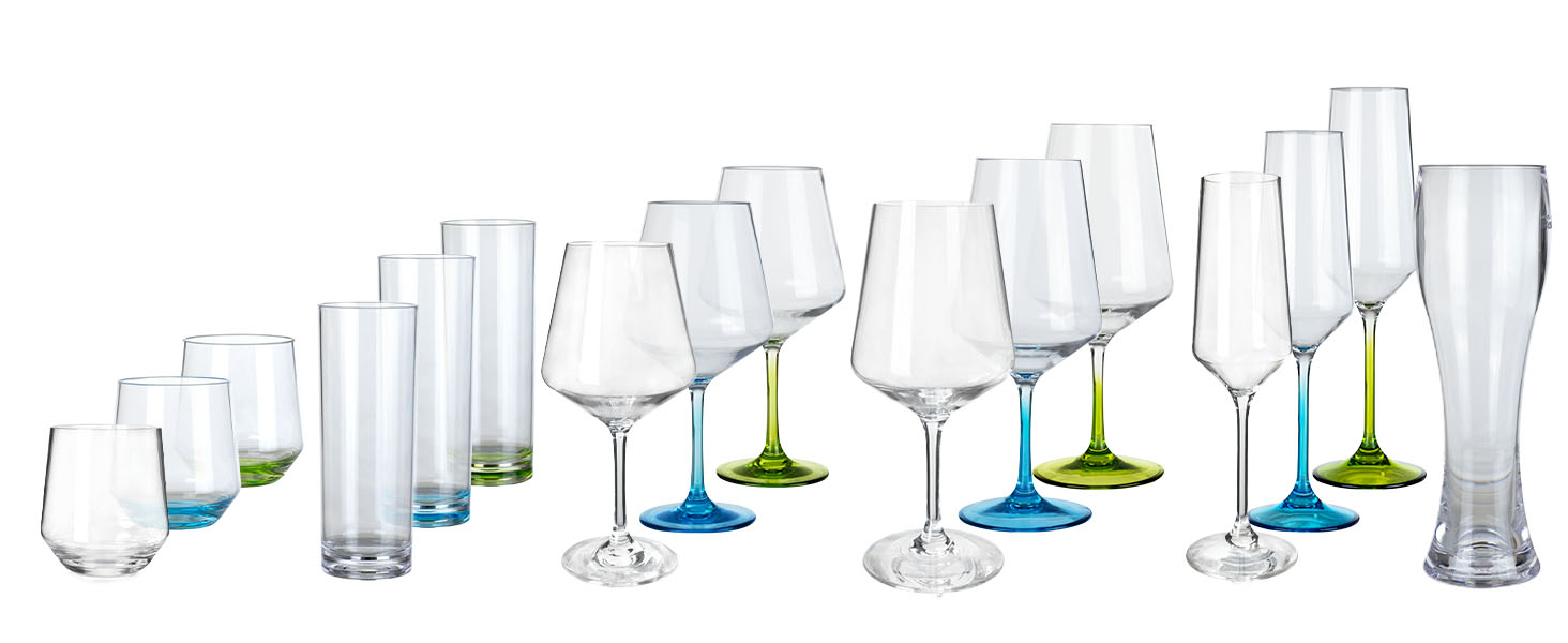 Бокали для білого вина Moritz Milano 460 мл, 2 шт. з полікарбонату, неб'ються, прозорі