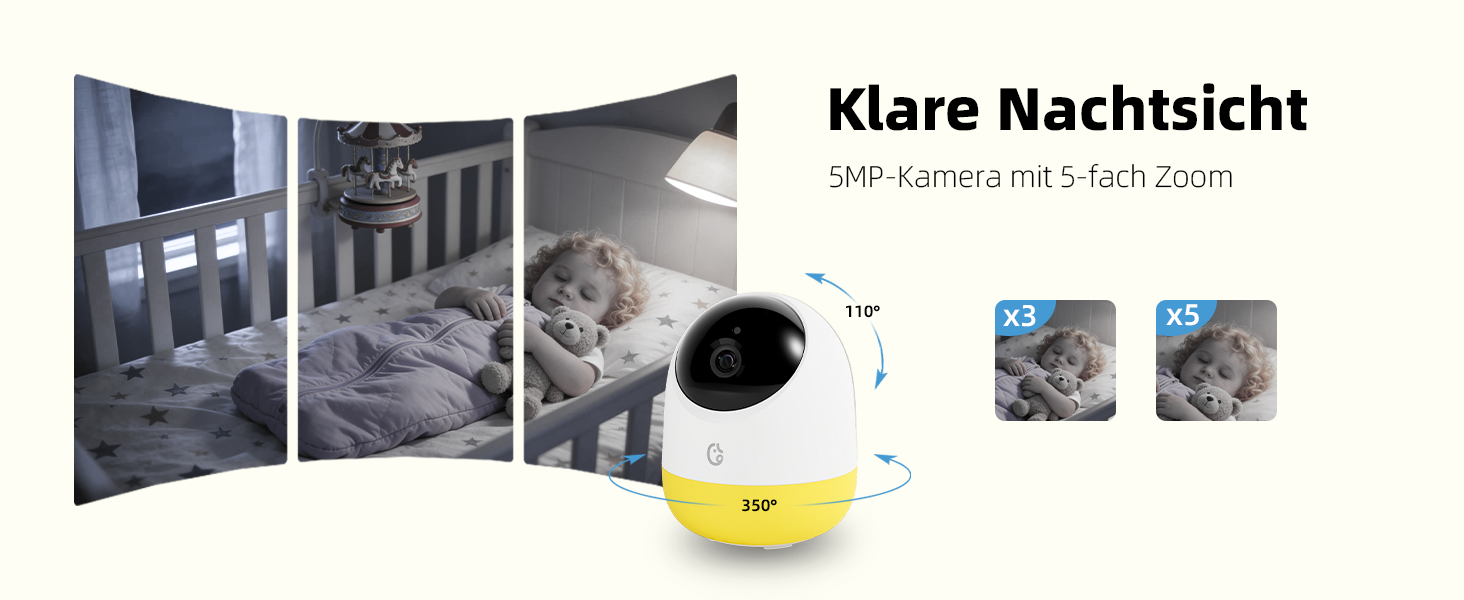 Радіоняня Ellie з камерою 2K, 5