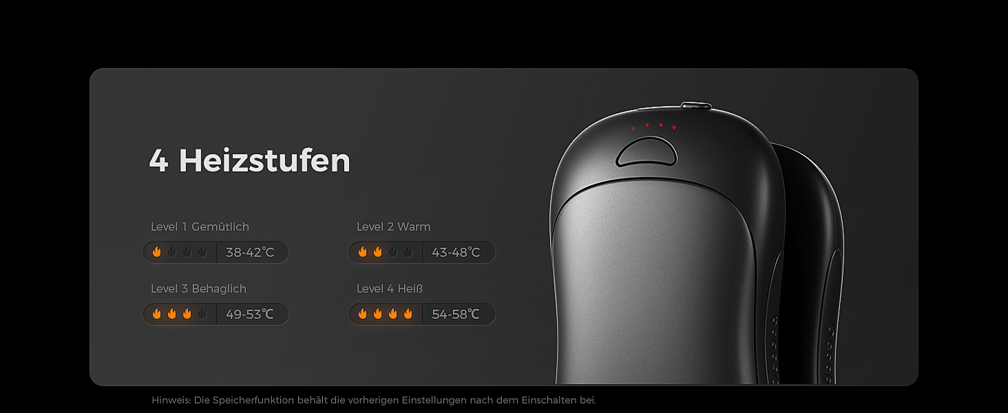 Електричні грілки для рук OCOOPA UT3 PRO 2 шт., 10000mAh, USB Powerbank, багаторазові, 4 режими нагріву, до 58°C, для чоловіків, ідеально для гольфу, полювання та кемпінгу, чорний