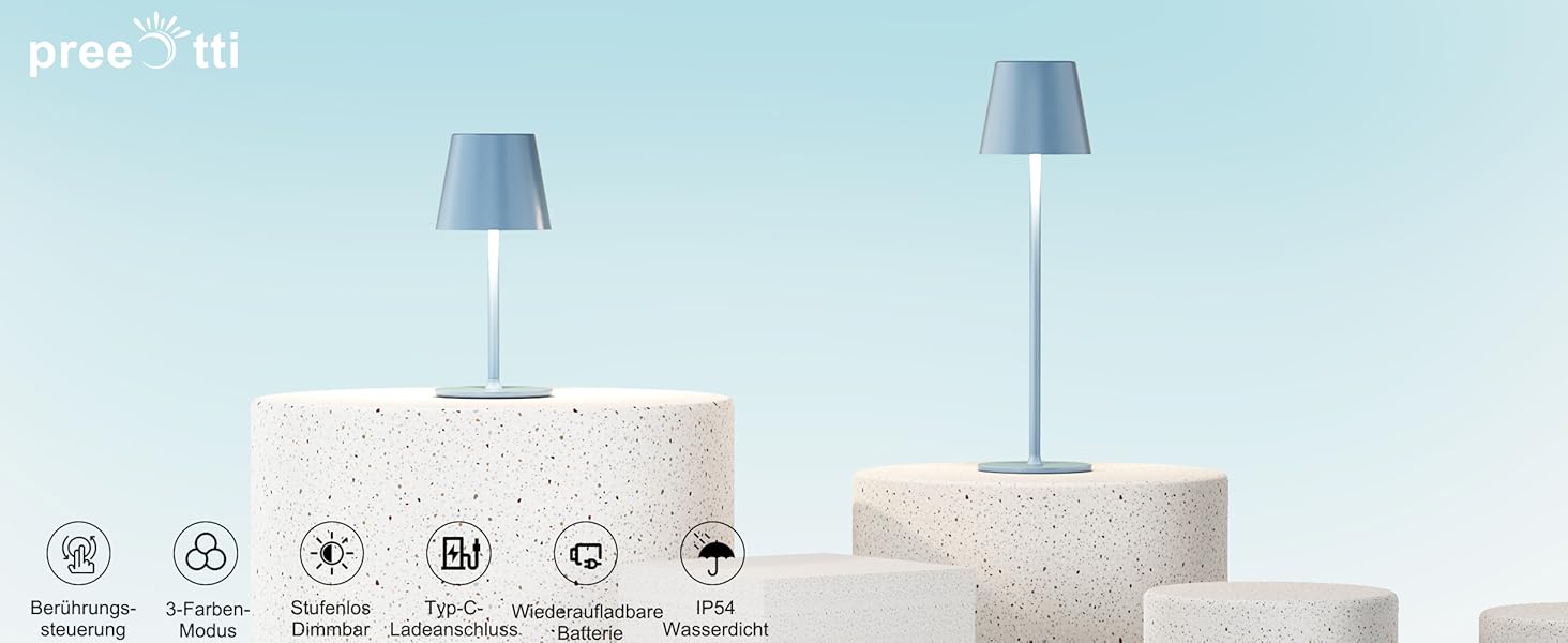 LED настільна лампа бездротова з акумулятором, регульована яскравість, 2 шт. з 3 колірними температурами, сенсорне керування, зарядка USB-C, для дому, кемпінгу (чорний) 2 шт.