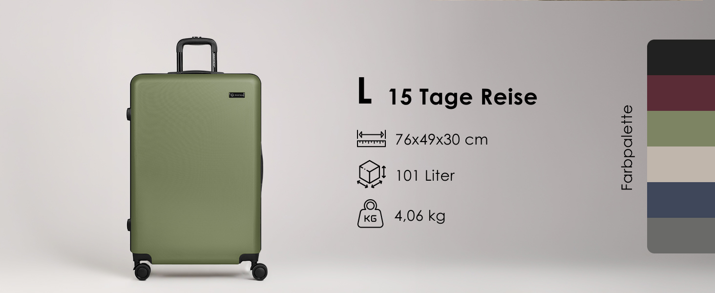 Набір валіз Smartbox Hartschalen 3-в-1 для жінок та чоловіків | Легкі та міцні валізи з ABS-пластику | 4 колеса та кодовий замок | Серія 05, колір Greige