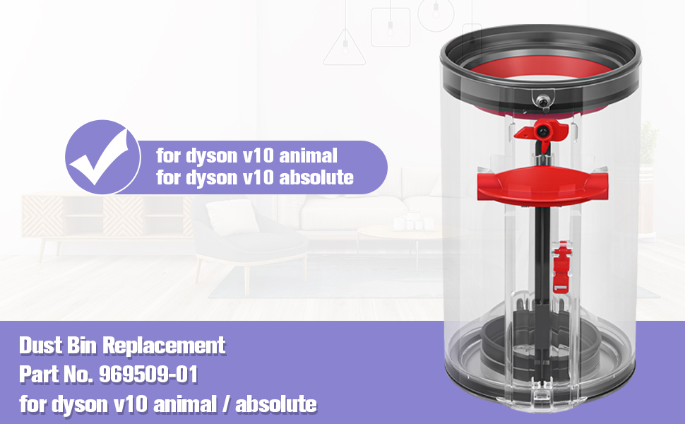 Пилозбірник DrRobor для Dyson V10 Animal/Absolute, запасна частина 969509-01 Контейнер для пилу