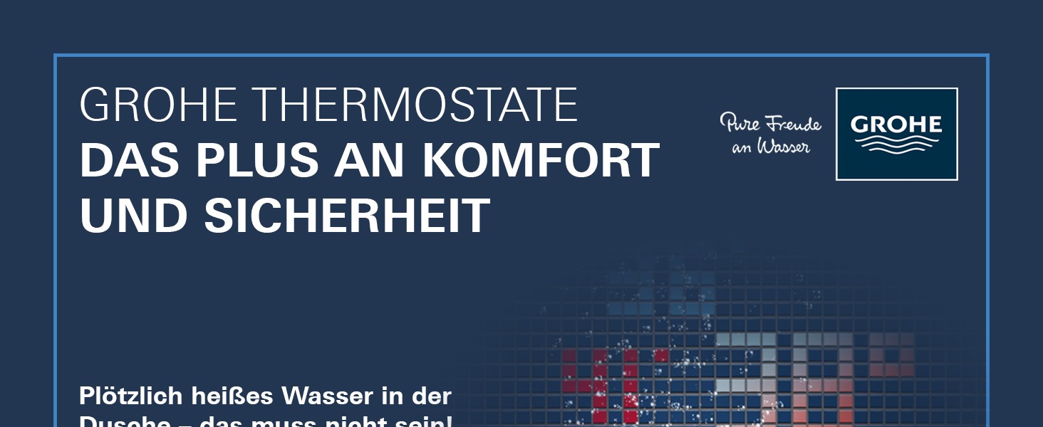Змішувач для ванни Grohe Precision Feel з термостатом, водозберігаючий, хром, 34788000 Chrome Feel (безпека для дітей, запобіжник 38°C, антиковзні ручки)