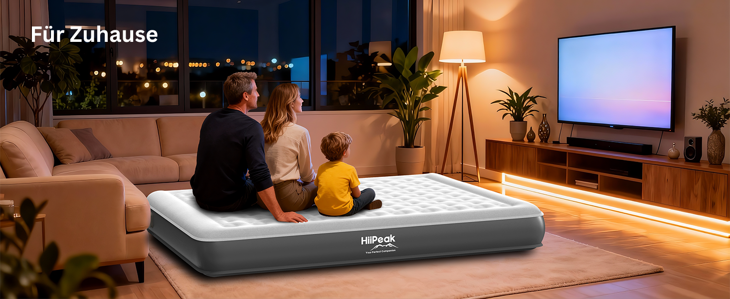 Надувний матрац HiiPeak TPU для 1 особи з вбудованим електричним насосом – самонадувний, без ПВХ, портативний, до 300 кг