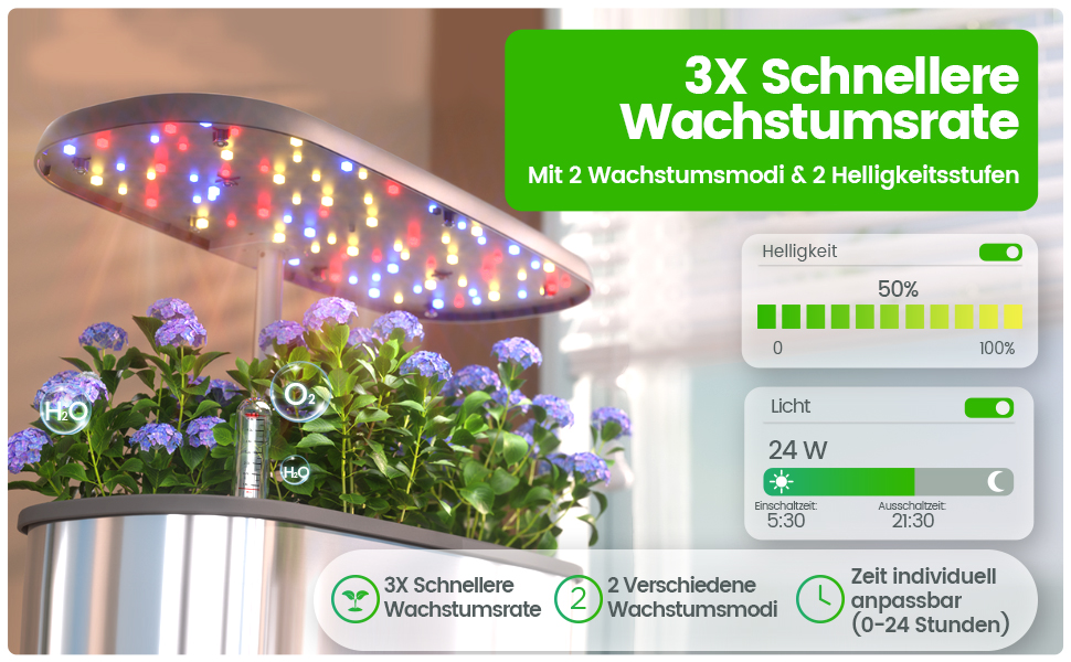 LETPOT LPH-SE: Система гідропоніки WiFi для вирощування трав, 12 капсул, внутрішній сад з LED-підсвічуванням 24W, 5.5L резервуар, автоматичний таймер