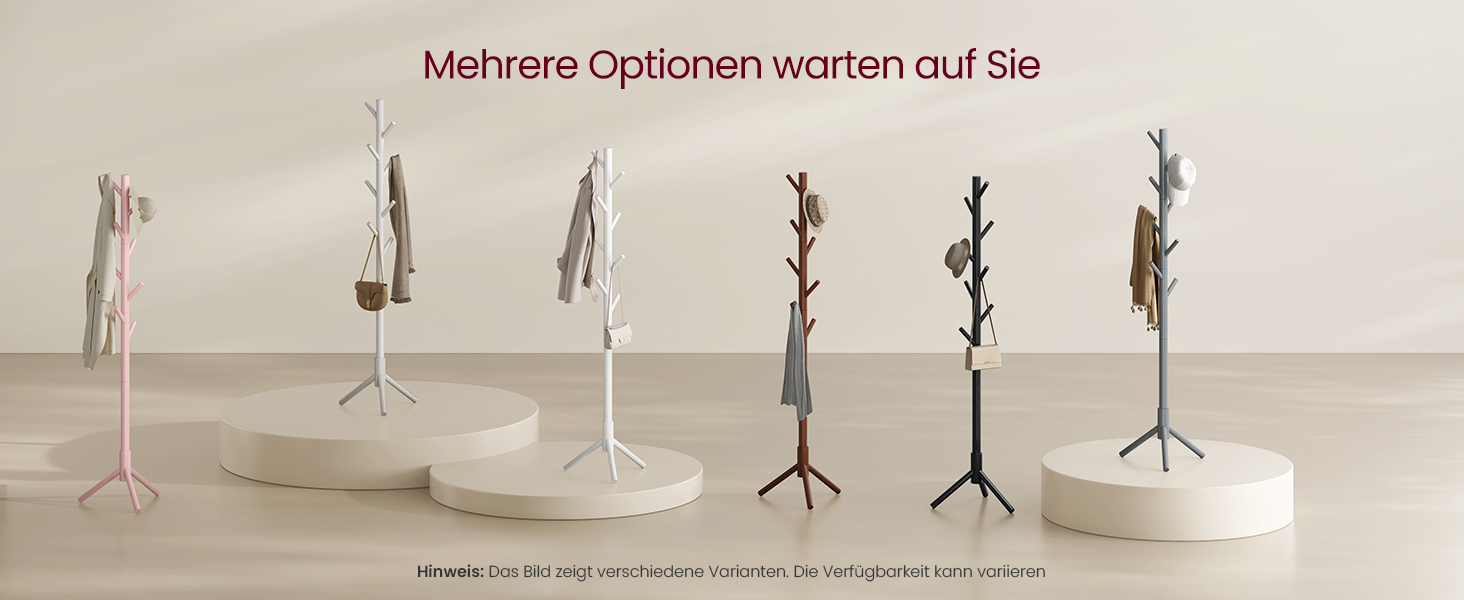 Дзеркало-вішалка для одягу VASAGLE з масиву дерева, сірого кольору, 8 гачків, 3 регульовані висоти, для вітальні, спальні, офісу