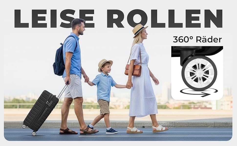 Набір валіз Onbest 3 шт. XXL – Чорний: 20', 24', 28' з ABS-пластику, з колесами, включає цифрові ваги