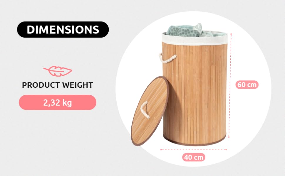 Кошик для білизни з бамбука знімний мішок - стильний аксесуар для ванної, спальні або пральні, декоративне зберігання