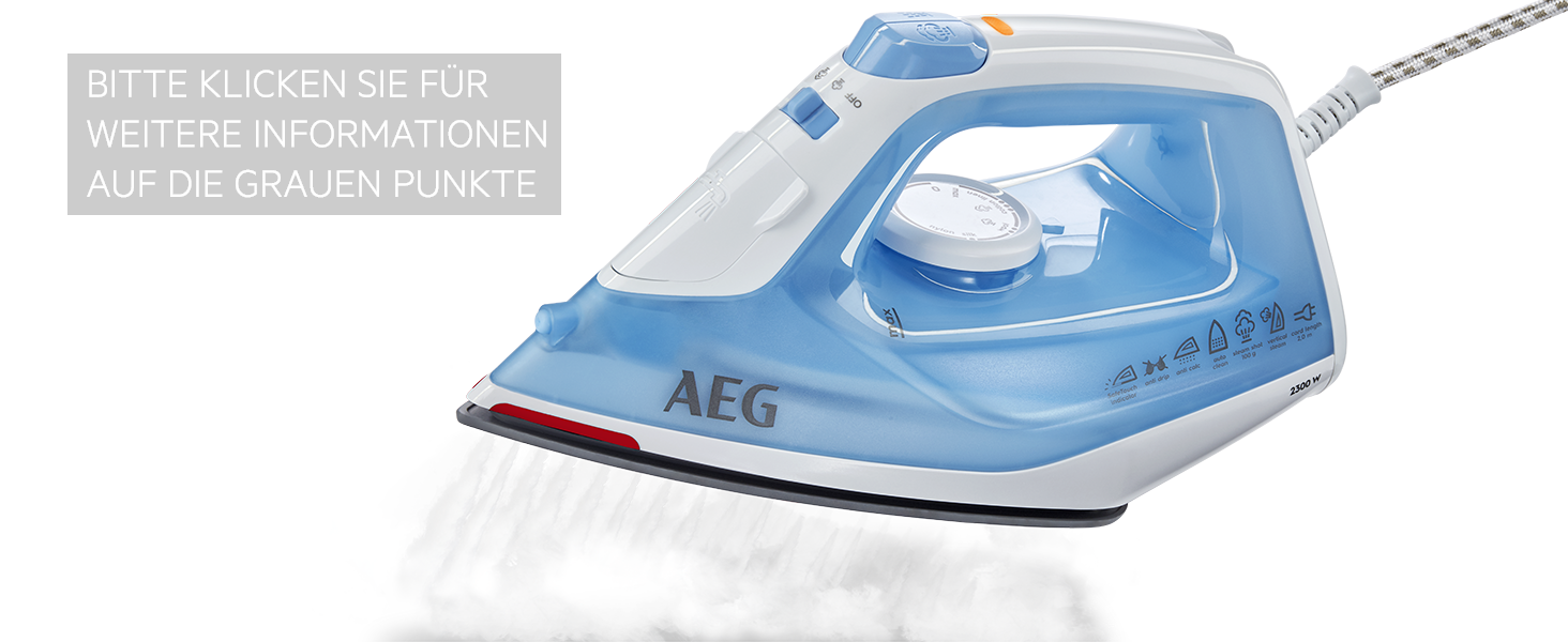 Паровий праска AEG Serie 3000 SI5-2-6OG, 2400 Вт, керамічна підошва, вертикальне відпарювання, система проти накипу, колір зелено-сірий